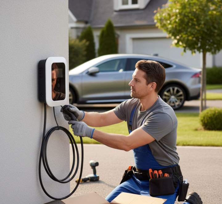 Installation borne de recharge électrique, Lisieux